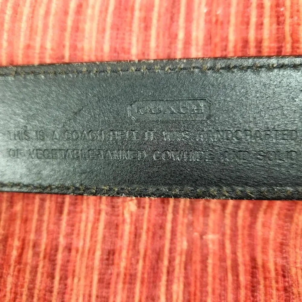 Vintage Coach Leather Belt Handcrafted in Italy Silver Buckle Sz Large 36